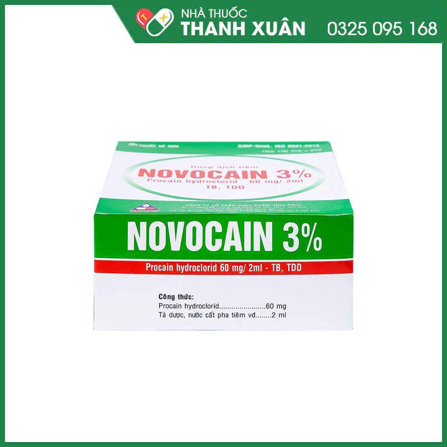 Novocain 3% thuốc gây tê tiêm thấm, gây tê vùng, gây tê tủy sống